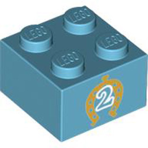 Brick 2x2 Number 105 Medium Azur