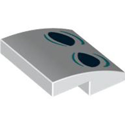 Plate with Bow 2x2x2/3 Number 16 White