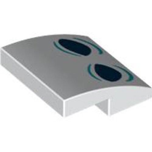 Plate with Bow 2x2x2/3 Number 16 White