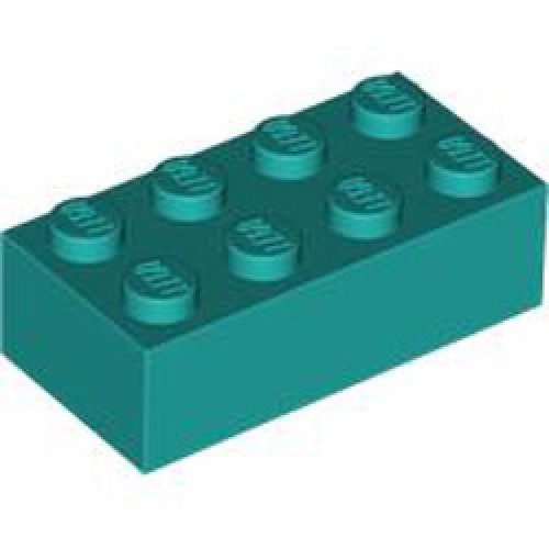 Brick 2x4 Bright Bluish Green