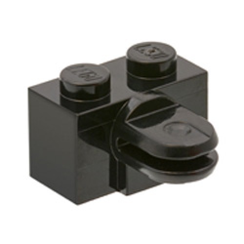 Brick 1x2 with Link Black
