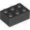 Brick 2x3 Black