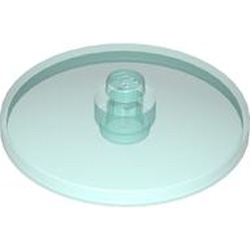 Round Plate Diameter 32x6.4 Transparent Light Blue