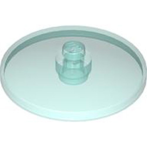 Round Plate Diameter 32x6.4 Transparent Light Blue