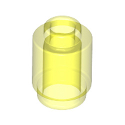 Round Brick 1x1 Transparent Fluorescent Green