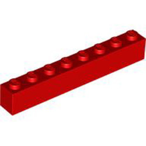 Brick 1x8 Bright Red