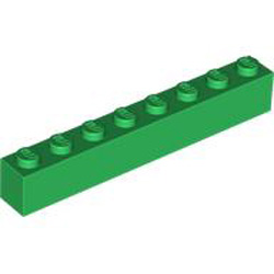 Brick 1x8 Dark Green