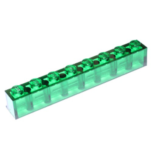 Brick 1x8 Transparent Green