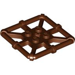 Plate with Frame 4x4 Reddish Brown