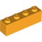 Brick 1x4 Flame Yellowish Orange
