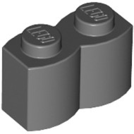 Palisade Brick 1x2 Dark Stone Grey