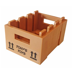 Box 3x4 with TONY'S TOYS and Arrows Stickers on Both Sides Medium Nougat