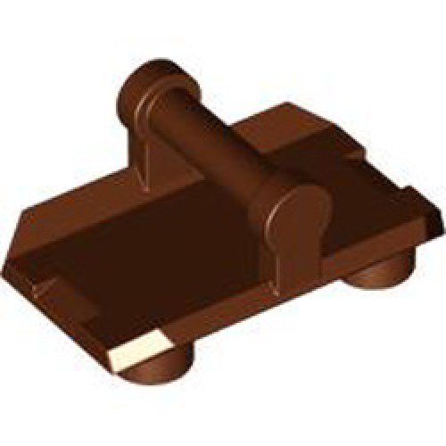 Plate 2x3 with Horizontal 3.2 Shaft Reddish Brown