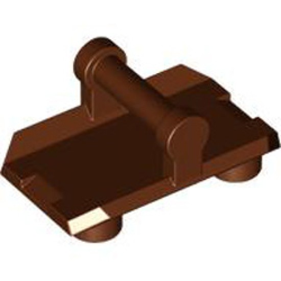 Plate 2x3 with Horizontal 3.2 Shaft Reddish Brown