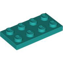 Plate 2x4 Bright Bluish Green Plate 2x4 Bright Bluish Green