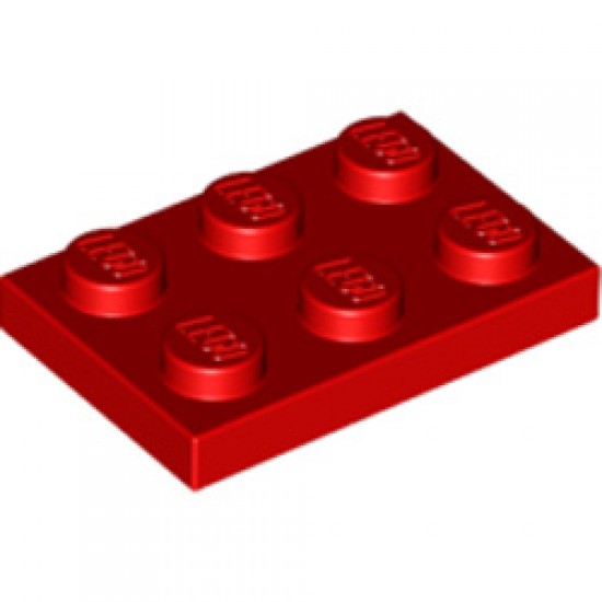 Plate 2x3 Bright Red
