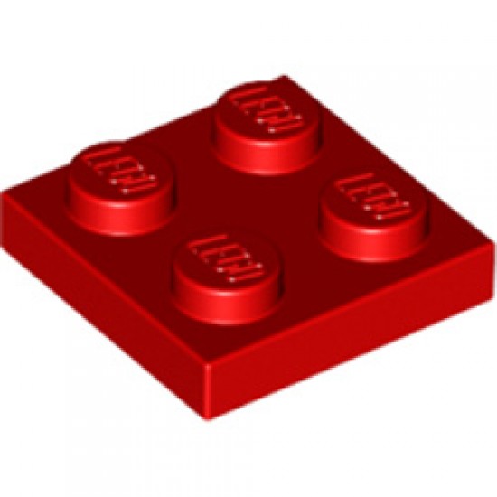 Plate 2x2 Bright Red