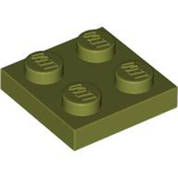 Plate 2x2 Olive Green Plate 2x2 Olive Green