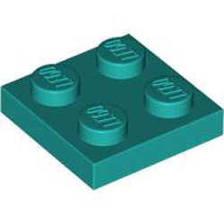 Plate 2x2 Bright Bluish Green Plate 2x2 Bright Bluish Green