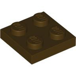 Plate 2x2 Dark Brown