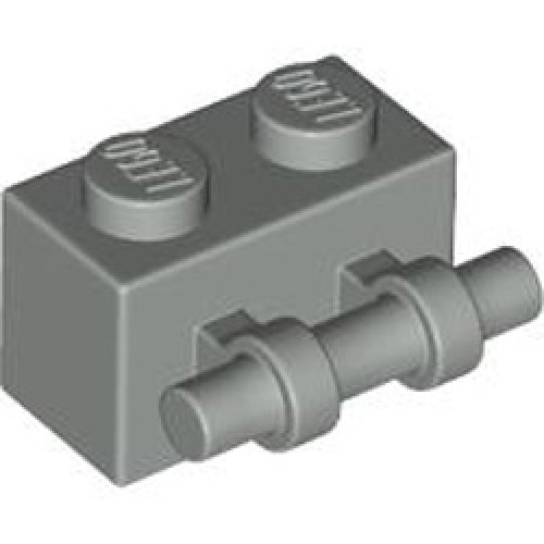 Brick 1x2 with Stick Light Grey