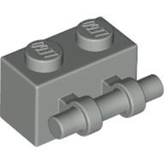 Brick 1x2 with Stick Light Grey