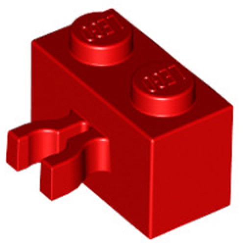 Brick 1x2 with Open Horizontal Holder Bright Red