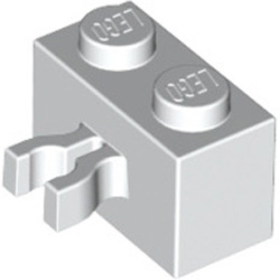 Brick 1x2 with Open Horizontal Holder White