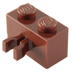 Brick 1x2 with Open Horizontal Holder Reddish Brown