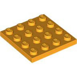 Plate 4x4 Flame Yellowish Orange