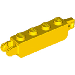 Brick 1x4 Friction Stub Fork Vertical (9 Teeth) Bright Yellow