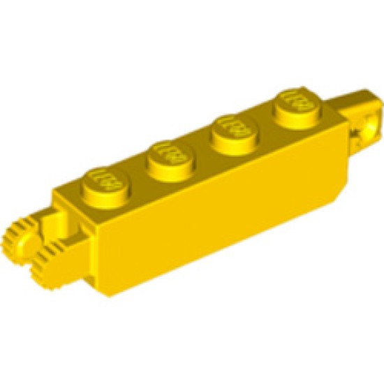 Brick 1x4 Friction Stub Fork Vertical (9 Teeth) Bright Yellow