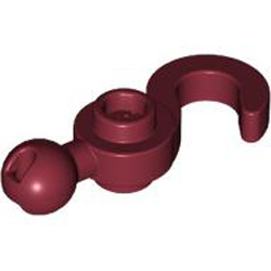 Hook with Ball 1x3 Dark Red