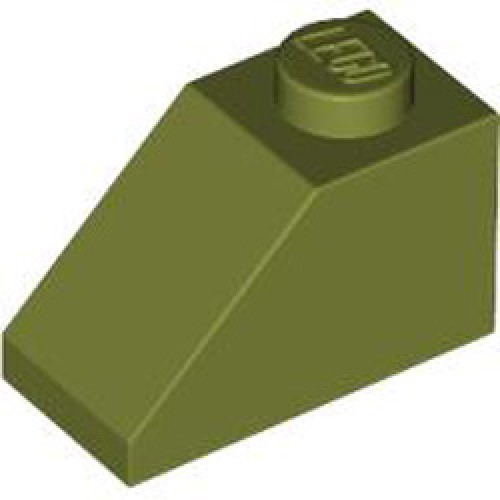 Roof Tile 1x2 / 45 Degree Olive Green