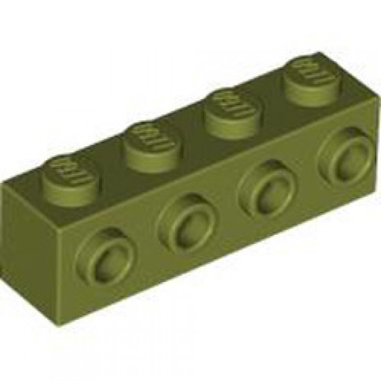 Brick 1x4 with 4 Knobs Olive Green