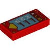 Flat Tile 1x2 Number 179 Bright Red