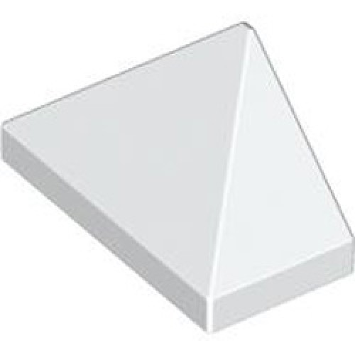 End Ridged Tile 1x2/45 Degree with Bottom Bar Snap White