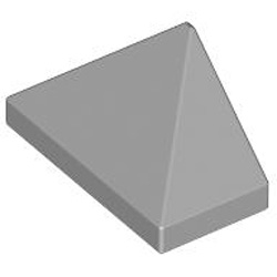 End Ridged Tile 1x2/45 Degree with Bottom Bar Snap Medium Stone Grey