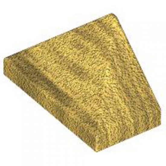 End Ridged Tile 1x2/45 Degree with Bottom Bar Snap Warm Gold