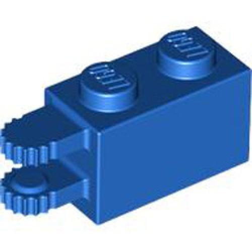 Brick 1x2 Friction / Fork Horizontal End (9 Teeth) Bright Blue