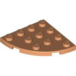 Plate 4x4 1/4 Circle Nougat