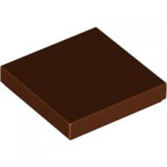 Flat Tile 2x2 Reddish Brown