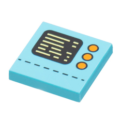 Flat Tile 2x2 with Control Panel and Display Medium Azur