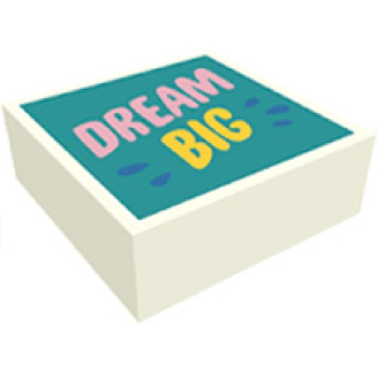 Flat Tile 1x1 Number 216 (Dream Big) White