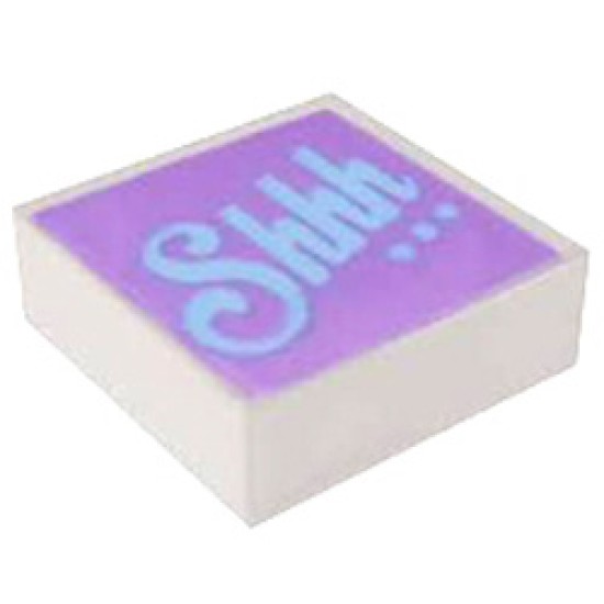 Flat Tile 1x1 with Shhh... White