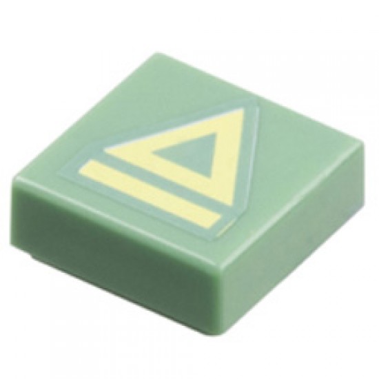 Flat Tile 1x1 with Cool Yellow Triangle Sand Green