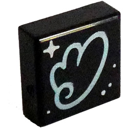 Flat Tile 1x1 with Light Blue Decoration Line Black