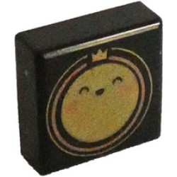 Flat Tile 1x1 with Full Moon Black