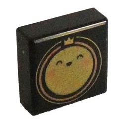 Flat Tile 1x1 with Full Moon Black