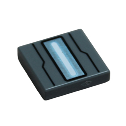 Flat Tile 1x1 with Hammer Drone Face Dark Stone Grey